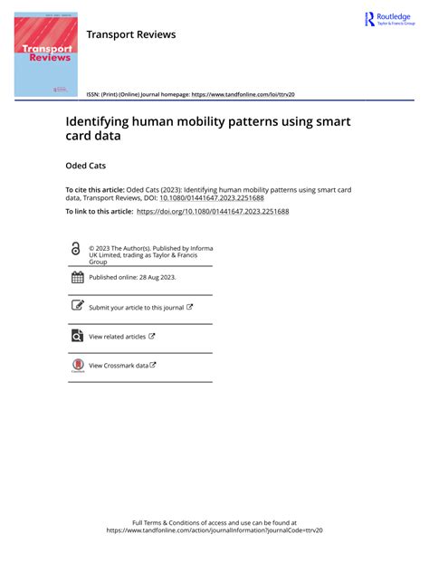 passenger segmentation using smart card data|Identifying Human Mobility Patterns using Smart Card Data.